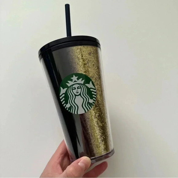 Starbucks Holiday '20 Gold Black/Navy Glitter 16oz - Picture 1 of 6